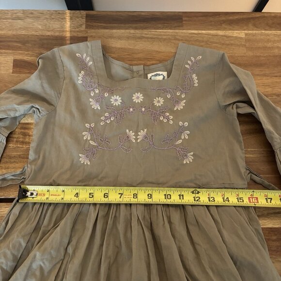 Little Prim Juliet Peasant Short Dress Embroidery Sz 12 Cottagecore Boho Prairie - Picture 15 of 16